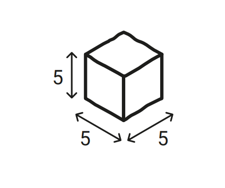 Piatră cubică Andezit Albini 1-3 fete taiate 5x5x5 cm, Natur