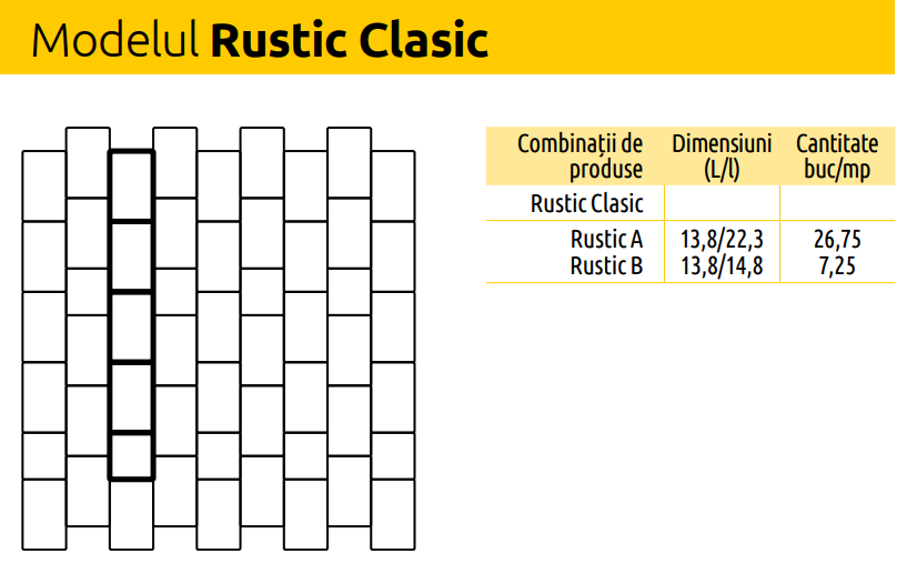 Pavaj Rustic Clasic Combi 6 cm